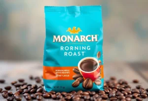 Monarch Morning Roast coffee blend packaging showcasing rich flavors
