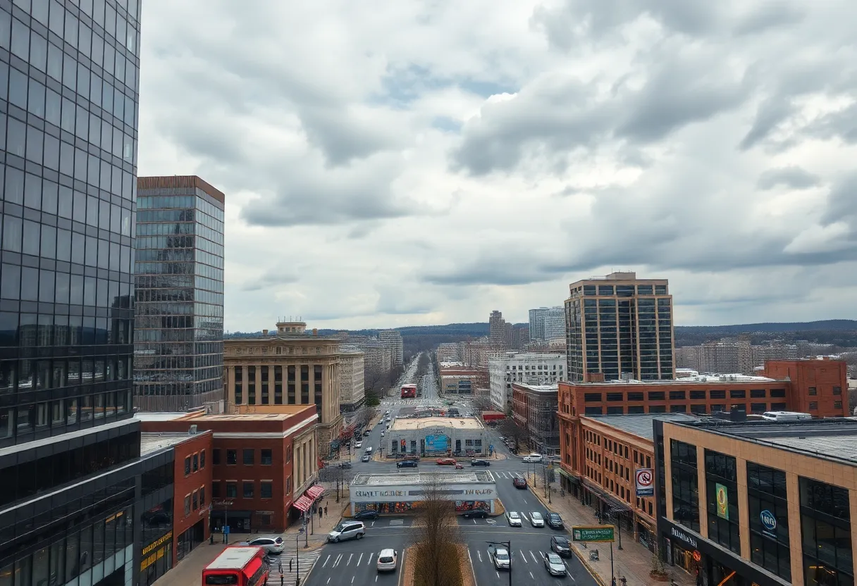 Northern Virginia business district reflecting economic uncertainty