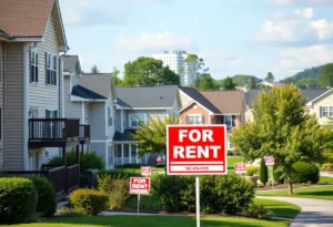 Suburban apartment buildings in Northern Virginia