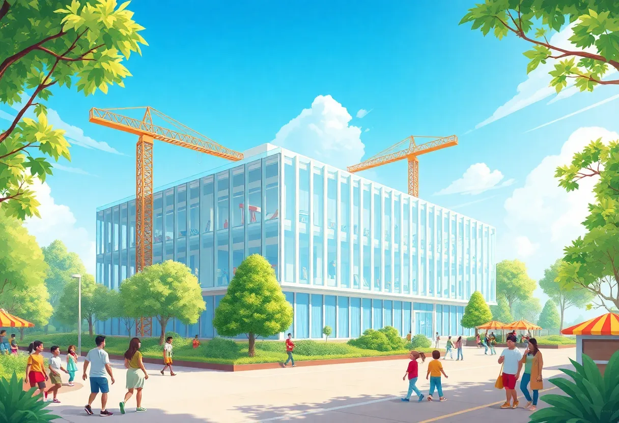 Rendering of the Northern Virginia Science Center construction site