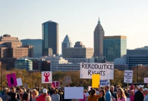 Skyline view of Richmond, Virginia highlighting its role in reproductive rights
