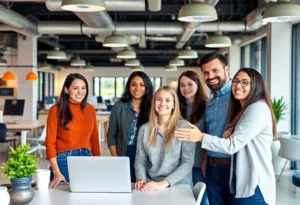 Vibrant office space at ThunderCat Technology showing teamwork