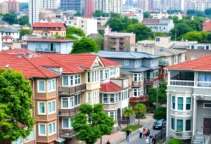 Urban residential buildings representing affordable housing in Virginia