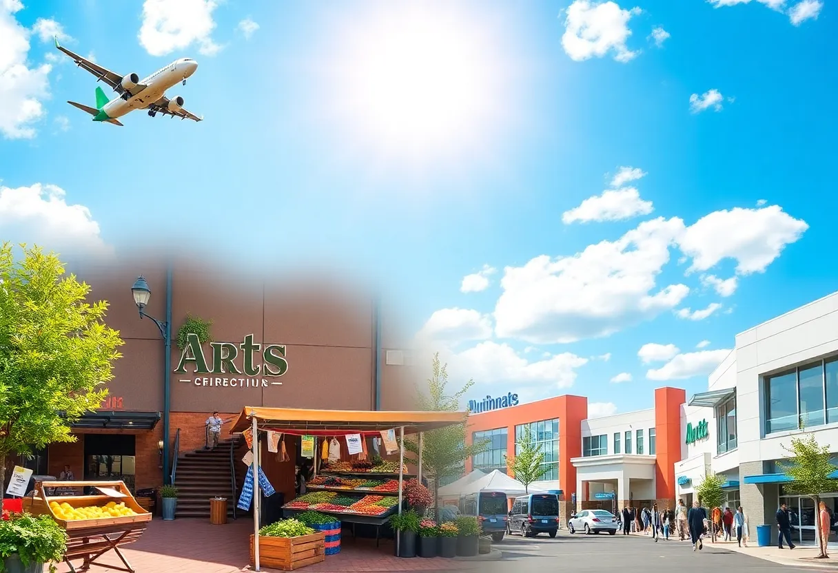 Collage representing new business developments in Virginia