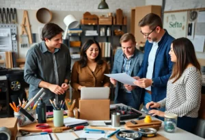 Small business owners in Virginia working together on business plans