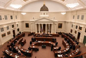 West Virginia State Capitol during budget discussions
