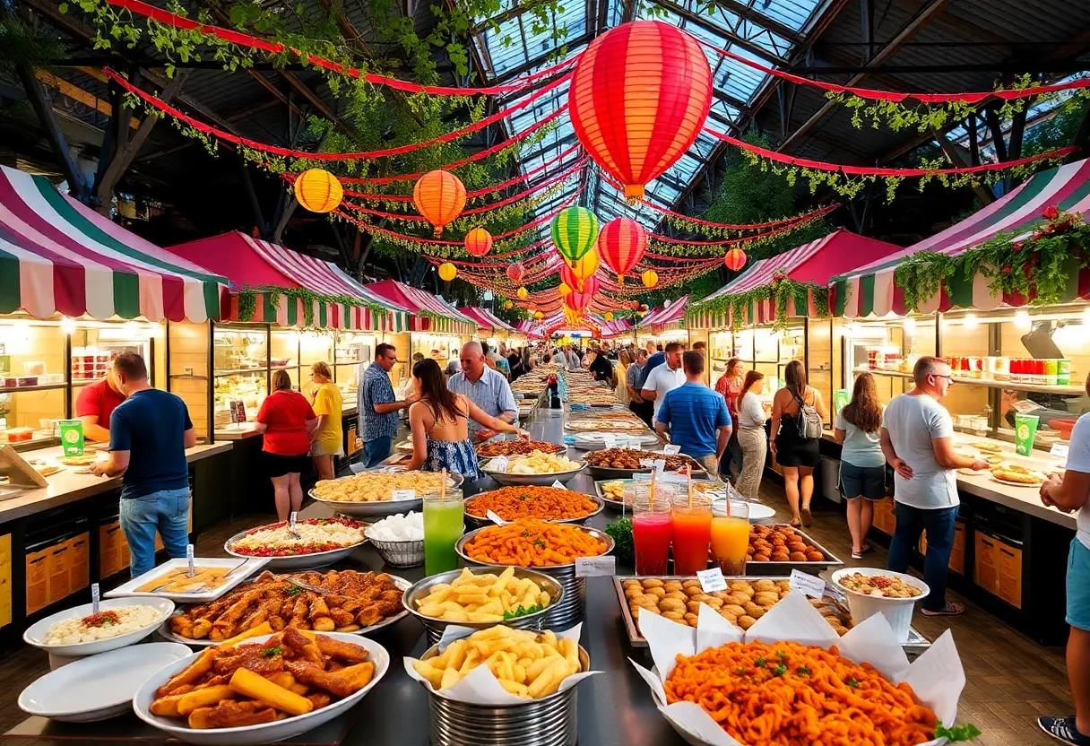 An array of international foods displayed at the Busch Gardens Food & Wine Festival