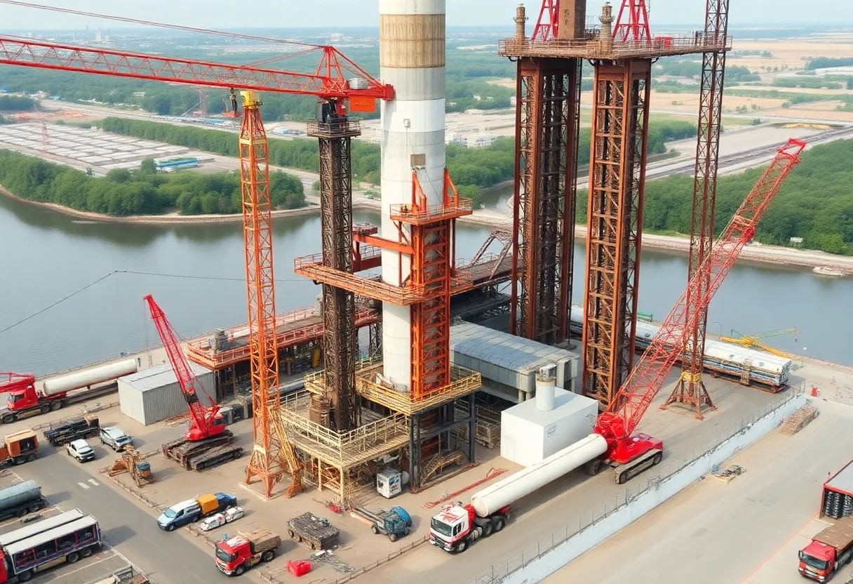 Construction site of the subsea cable manufacturing facility in Chesapeake, Virginia.