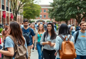 Students on campus promoting awareness for missing persons
