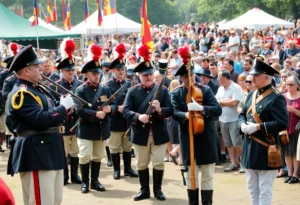 Military musicians performing at Colonial Williamsburg
