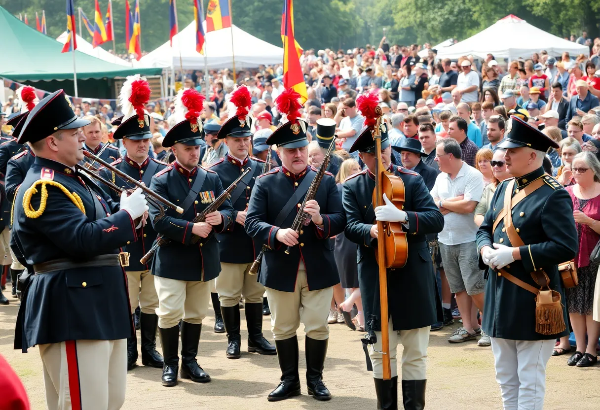 Military musicians performing at Colonial Williamsburg