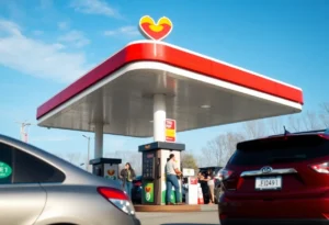 Gas station showing stable prices in Virginia