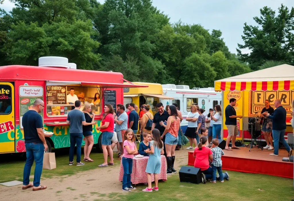 Food truck festival celebrating Housing Partnerships Inc's 40th anniversary