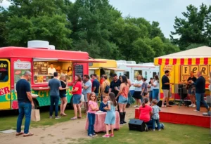 Food truck festival celebrating Housing Partnerships Inc's 40th anniversary