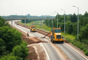 Construction site for I-64 widening project
