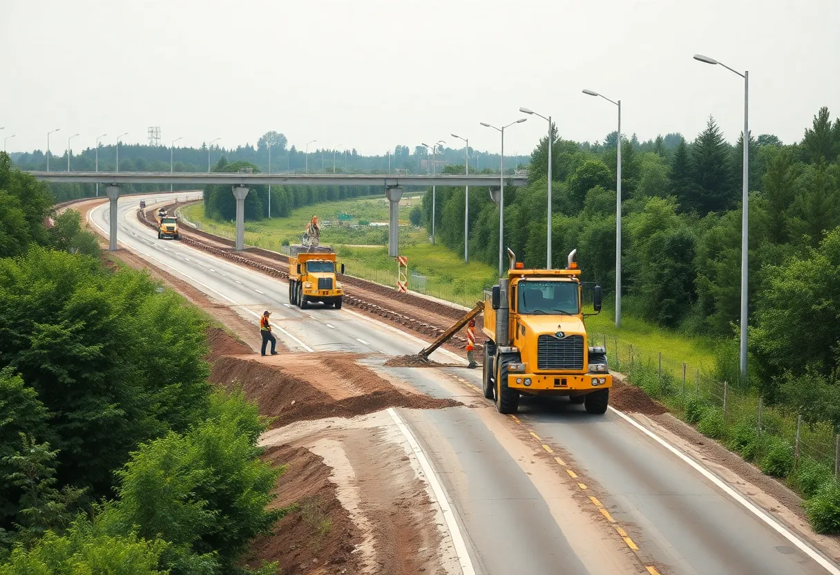 Construction site for I-64 widening project