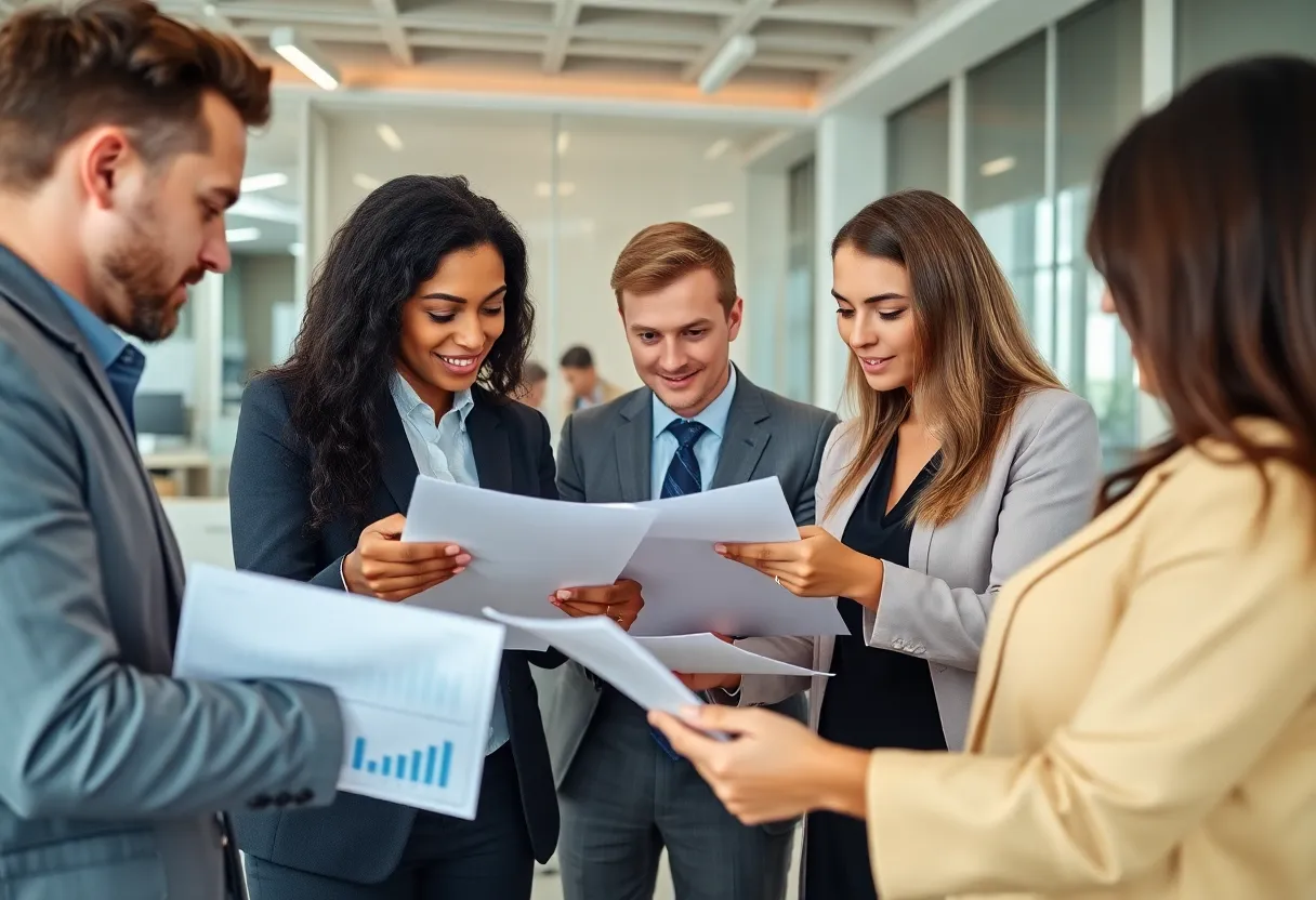 Team collaboration in a financial office