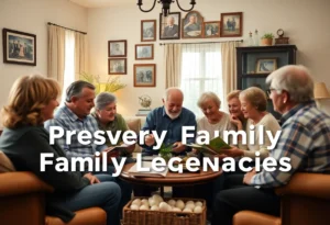 Family gathering for storytelling, preserving memories
