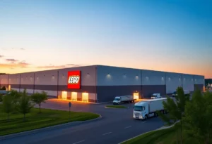 Rendering of the new LEGO warehouse in Virginia
