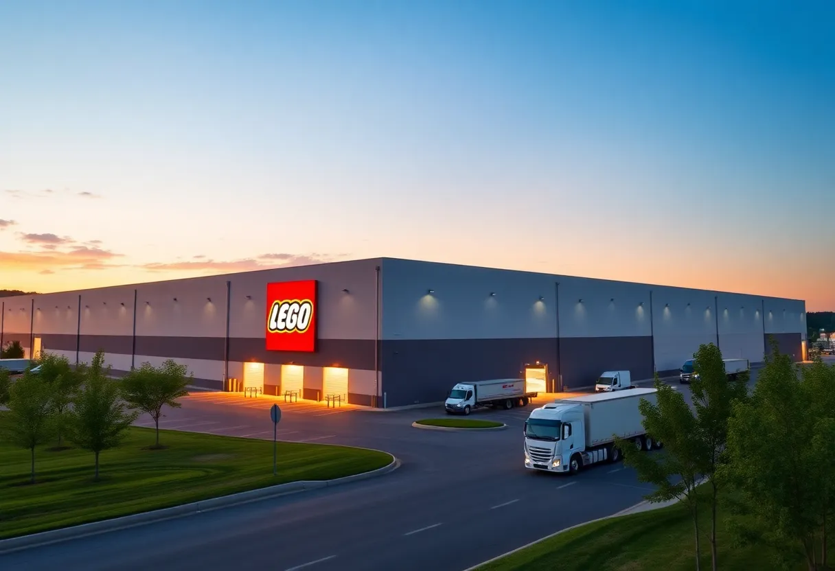 Rendering of the new LEGO warehouse in Virginia