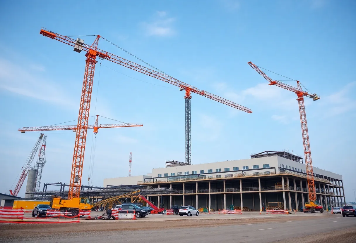 Construction site of LS GreenLink facility in Chesapeake, Virginia