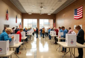 Voters at Newport News polling station during primaries