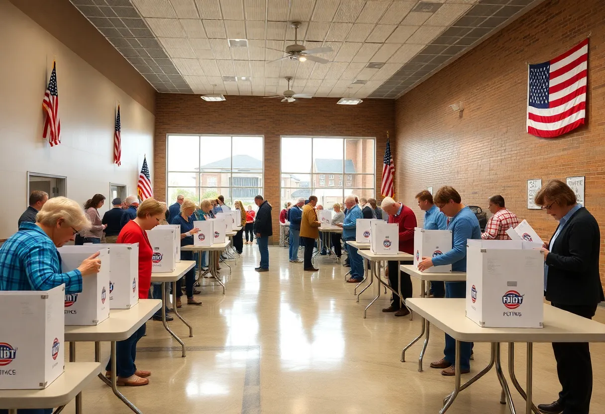 Voters at Newport News polling station during primaries