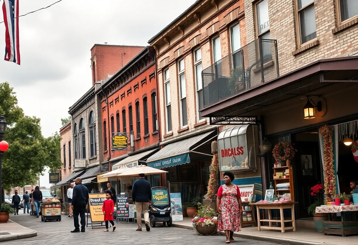 Community gathering in Williamsburg's Triangle Block showcasing Black heritage.