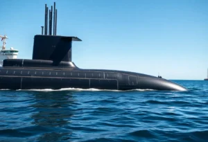 USS Montana Virginia-class submarine during its launch.