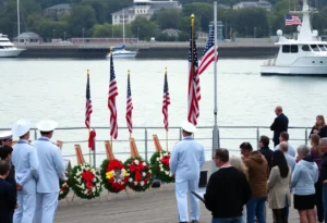 Families gathered at the USS Scorpion memorial service