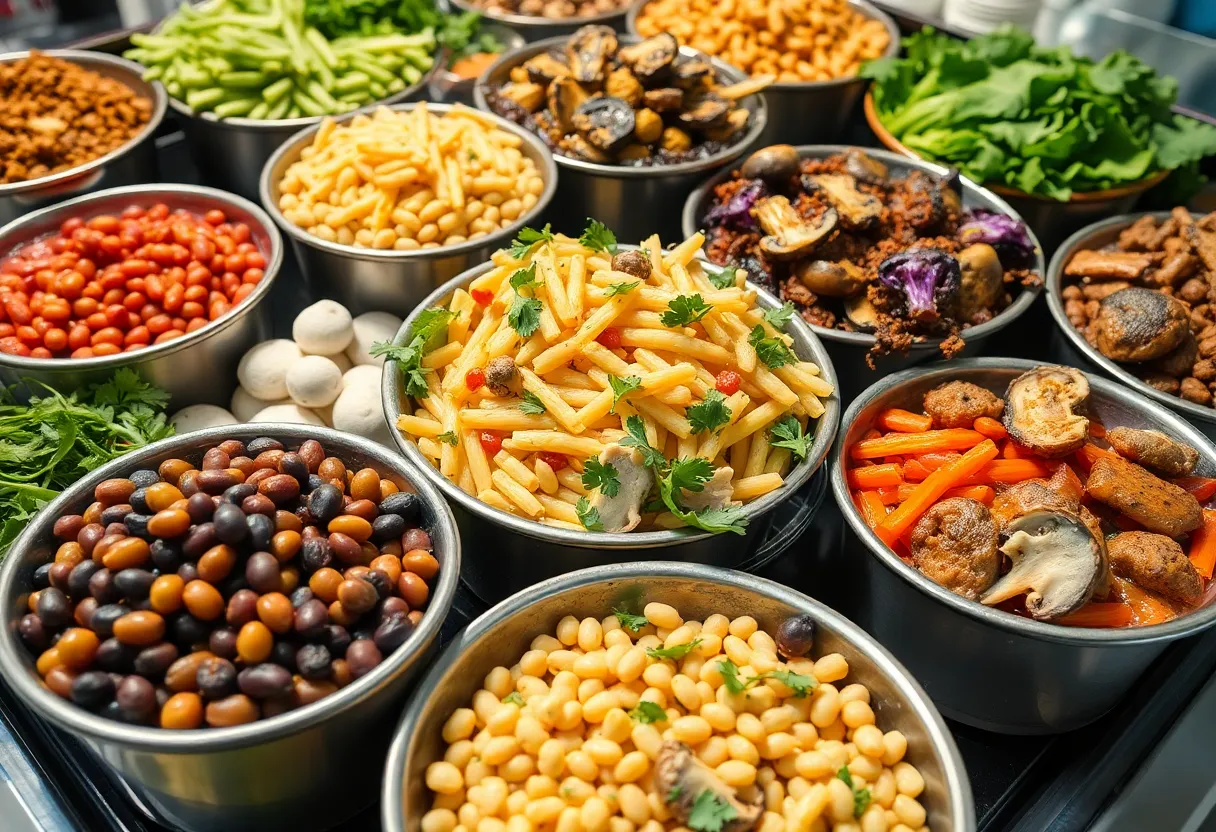 Colorful plant-based dishes at Bazaaro's Deli