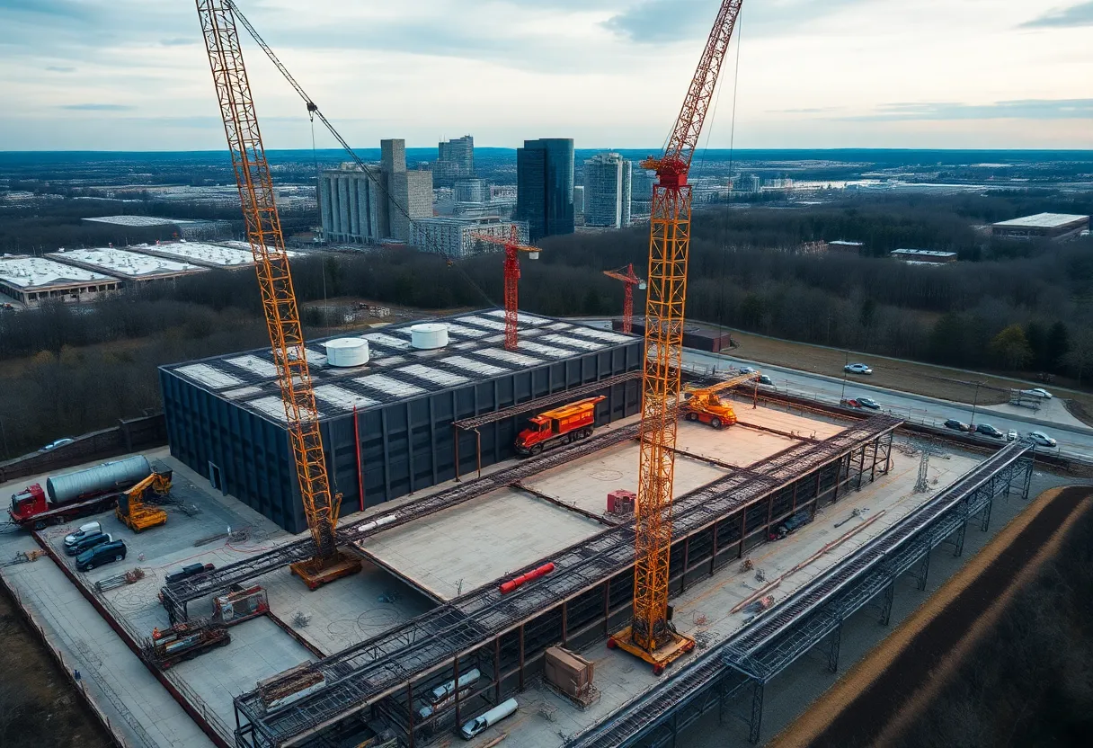 Construction site of a cable manufacturing facility in Virginia