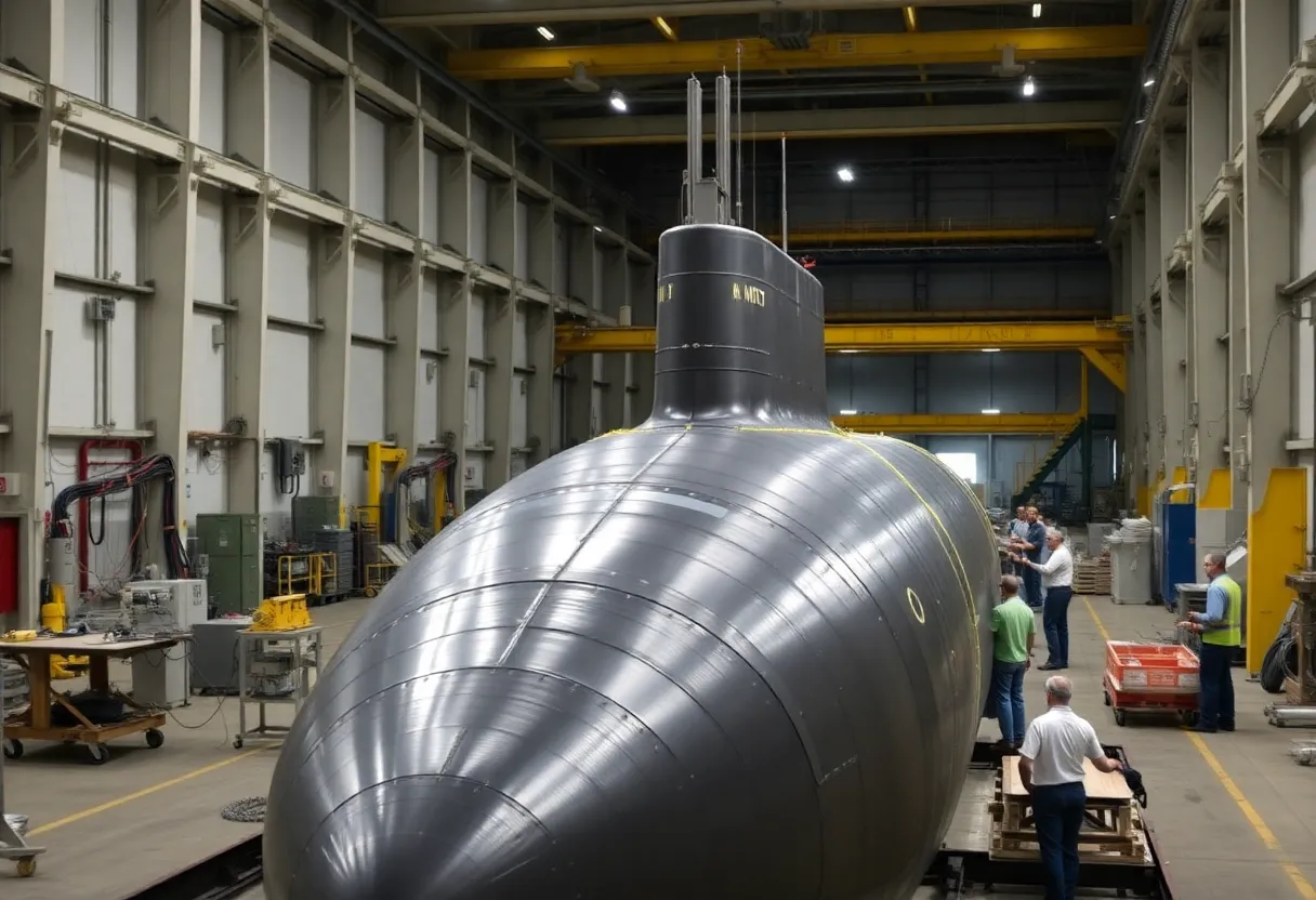 Construction of Virginia-class submarines at Newport News Shipbuilding