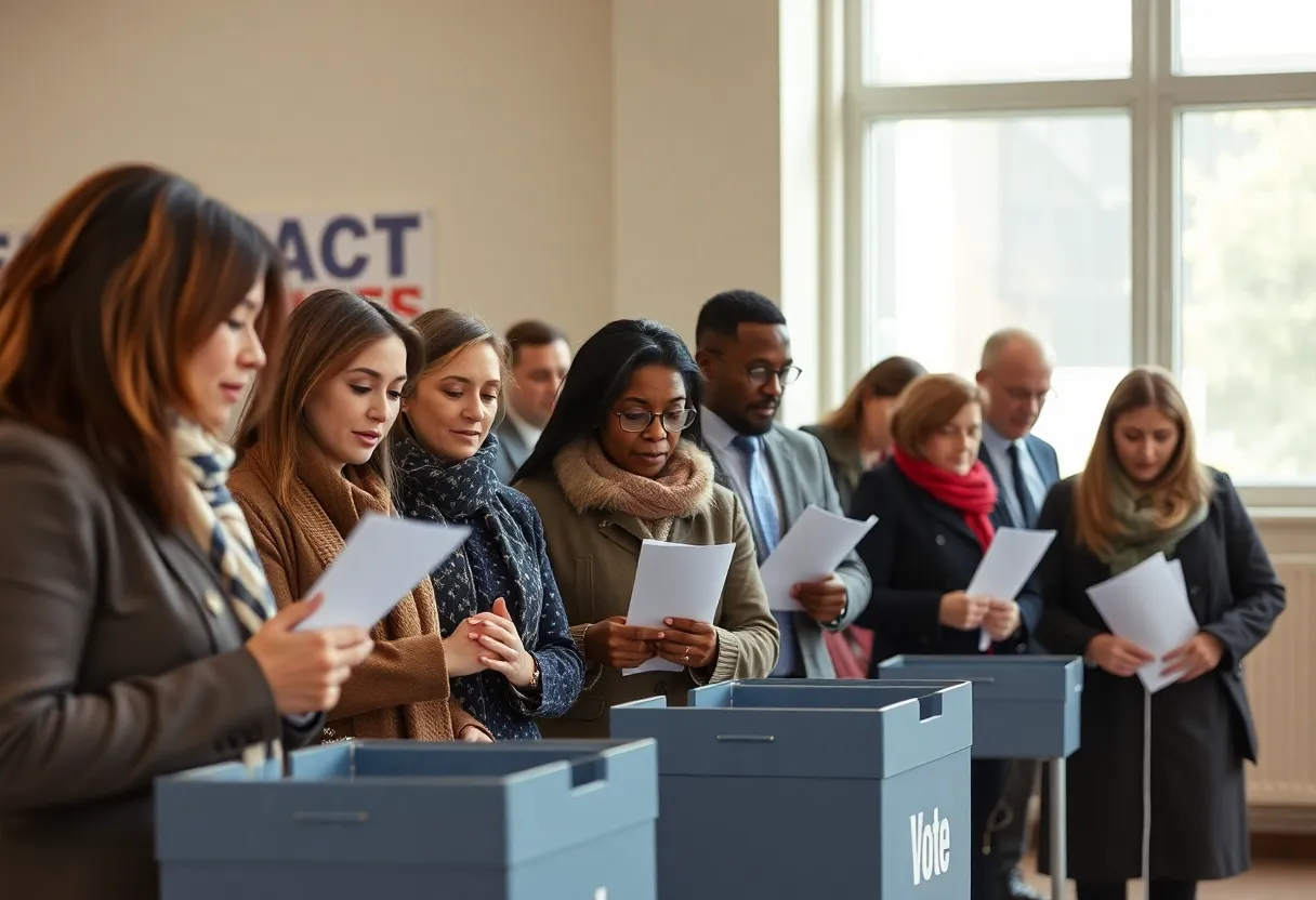 Voters at a polling station in Virginia during an election