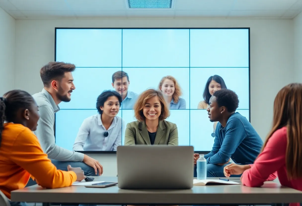 Students in a virtual classroom discussing school counseling