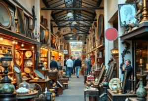 Various antique shops in Williamsburg showcasing unique collectibles