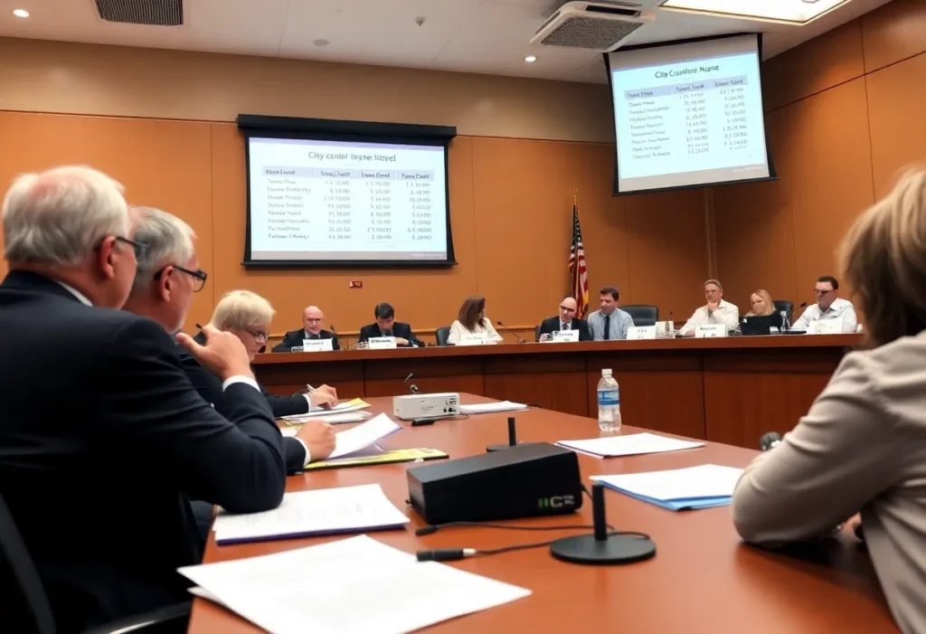 Williamsburg City Council discussing the budget