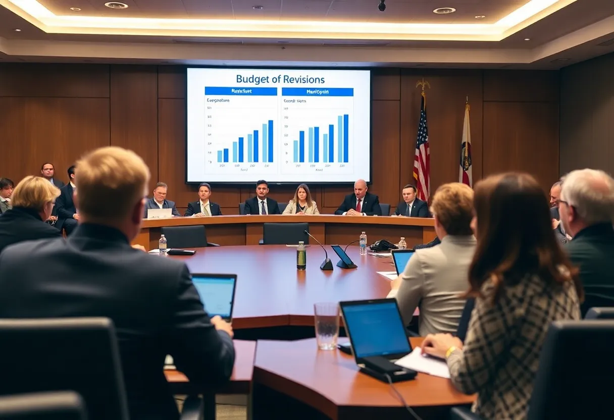City Council members discussing the Williamsburg budget