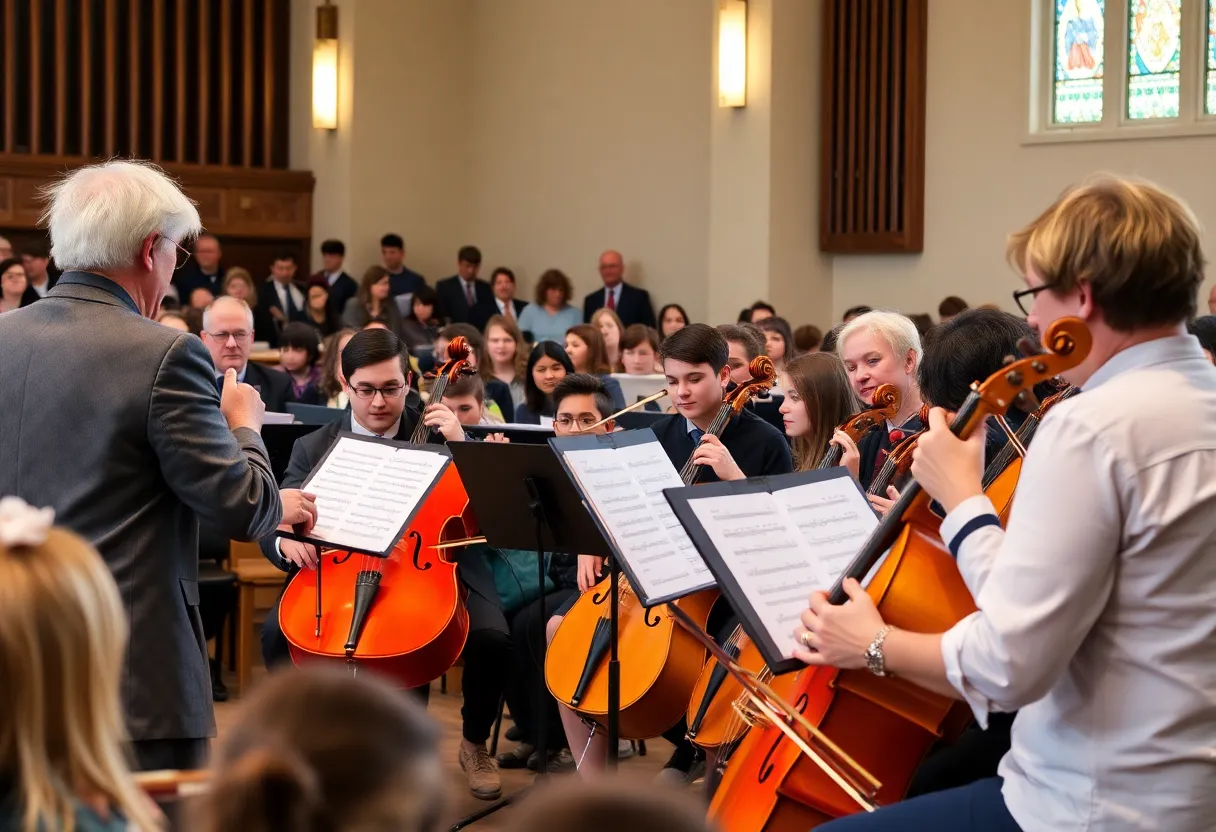 Williamsburg Youth Orchestra performing with professional musicians