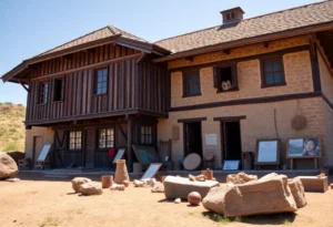 Exterior view of the restored Bray School historical site