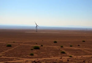 Landscape depicting extreme summer heat waves with cracked ground.