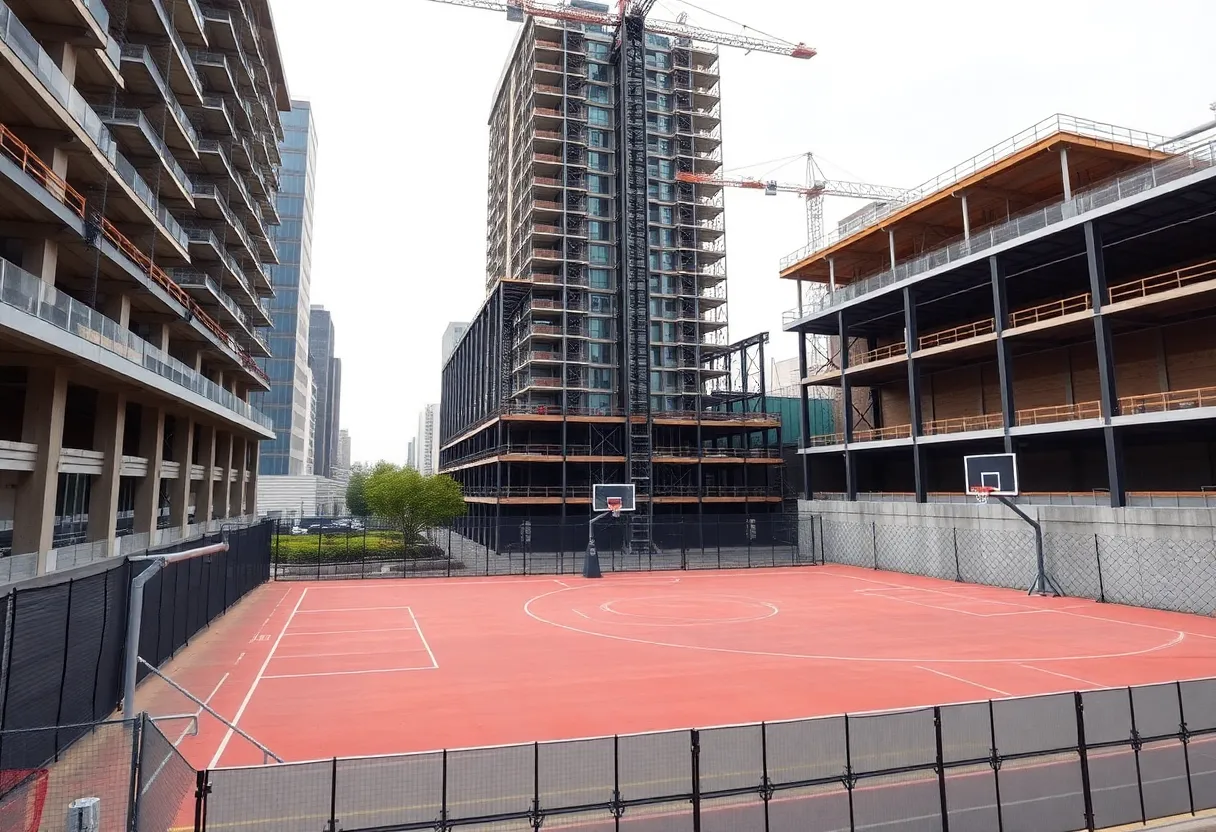 Construction site of the Greater Williamsburg Sports Center