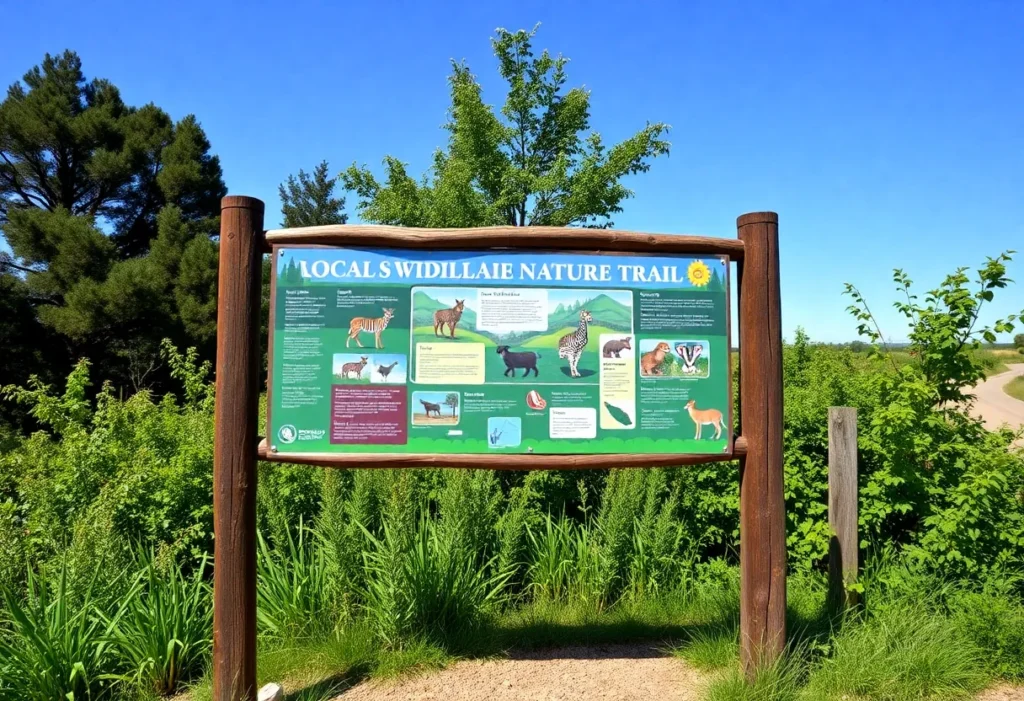 Interactive wildlife sign at Greensprings Interpretive Trail