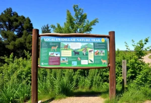 Interactive wildlife sign at Greensprings Interpretive Trail