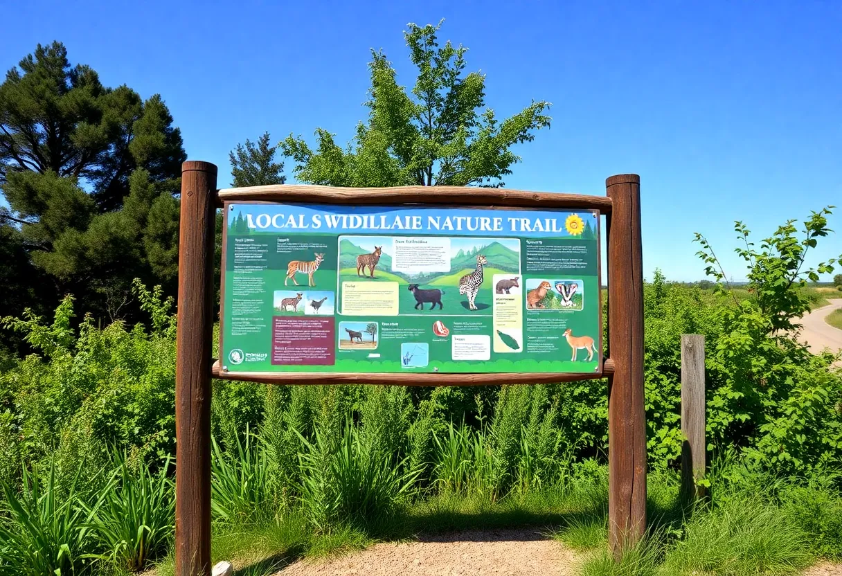 Interactive wildlife sign at Greensprings Interpretive Trail