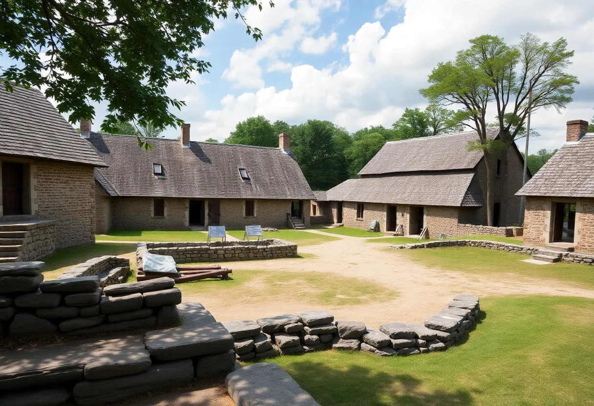 Historic view of Jamestown settlement highlighting preservation efforts.