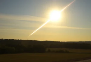 Bright meteor blazing across the sky in North Georgia