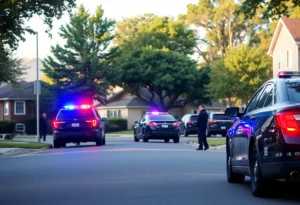 Police presence in a suburban neighborhood