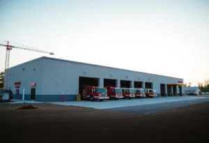 Construction site of Rushmere Volunteer Fire Department expansion.