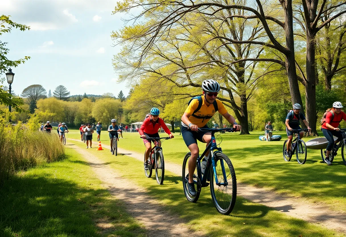 Participants engaged in the Spring Bloom Adventure Race in Williamsburg, showcasing diverse challenges.